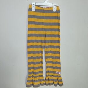 3 for $10 Bundle Sale! Ruffle Girl Yellow + Gray Striped Ruffle Hem Pants Size 7